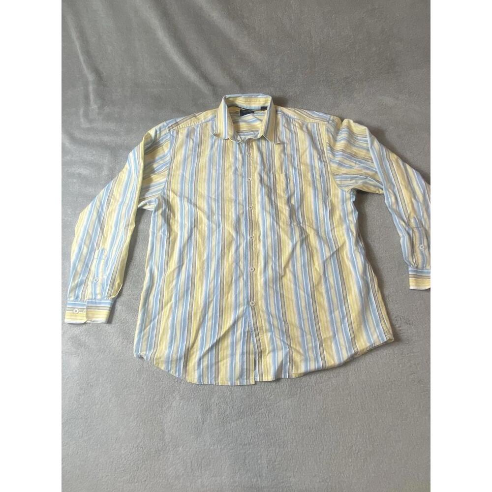 Indigo Palms Shirt XL Long Sleeve Blue Button Up Tommy Bahama Office Preppy Mens